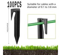 KAAPL-Cheville De Tondeuse À Gazon De Jardin,10 À 300 Pièces,Chevilles De Sol Respectueuses De L'Environnement,Pose De Câbles De Limite,Installation Rapide,Accessoires De Jardin,100Pcs,