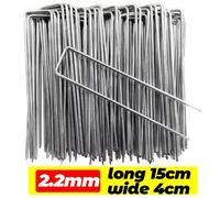 Kaapl-Piquet De Clôture En Forme De U,Agrafes De Paysage Galvanisées,Piquet De Tube De Clôture Robuste,Broches Sod Tenant Les Pelouses,Barrière De Clôture,Clou De Sol,2.2mm 4cmx15cm,10pcs
