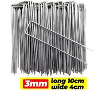 Kaapl-Piquet De Clôture En Forme De U,Agrafes De Paysage Galvanisées,Piquet De Tube De Clôture Robuste,Broches Sod Tenant Les Pelouses,Barrière De Clôture,Clou De Sol,3mm 4cmx10cm,10pcs