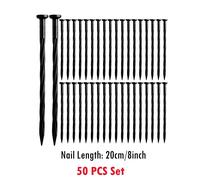 KAAPL-Piquets De Pelouse En Plastique,Longueur De 20Cm,Pointes D'Ancrage,Filet De Jardin,Piquet De Sol Pour Bordure De Pavé,Barre De Mauvaises Herbes,50 Pièces,50Pcs Set,