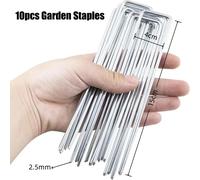 KAAPL-Piquets De Sol En Forme De U,Robustes,Pour Fixer Les Mauvaises Herbes,Filet En Tissu De Paysage,Accessoires De Jardin Et De Pelouse,Ground Nails-10Pcs,