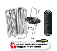 KAAPL-Piquets De Sol En Forme De U,Robustes,Pour Fixer Les Mauvaises Herbes,Filet En Tissu De Paysage,Accessoires De Jardin Et De Pelouse,1Set-50Pcs,