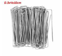 KAAPL-Piquets De Tube De Clôture Robustes,Broches Sod En Acier Galvanisé,Agrafes De Jardin De Type U Pour Maintenir Les Pelouses,Barrière,Clous Au Sol,Support Pour Plantes,0.3X4X10Cm,10Pcs