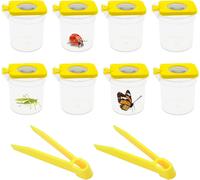 KAAQL-6 Pcs Boîte Loupe À Insecte Observateur D'Insectes Transparent Kit Ensemble De Pièges De Collecte D'Insectes Avec 2 Pincettes Pour Les Enfants Biologie Scientifique Exploration Naturelle