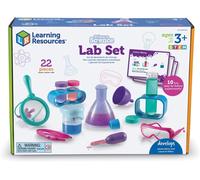 KAAQL-Coffret Laboratoire Scientifique Primaire Rose Kit 10 Expériences Stem Enfants Maternelle Dès 3 Ans Verrerie Loupe Entonnoir Pipette Découverte Motricité Fine