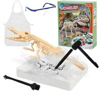 KAAQL-Dinosaure Champsosaure Kit De Fouille Pour Enfants,Excaver Assembler Fossiles Jouet De Paléontologie Archeologie Pour Enfants Jeu De Dinosaure Cadeau Pour Garçon Et Fille 6 7 8 9 Ans Noël Anniv