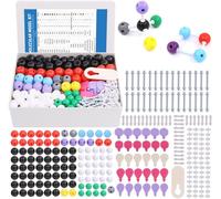 KAAQL-Kit De Modèle Moléculaire 307 Pièces Pour Chimie Organique Et Inorganique¿Ensemble De Modèle Moléculaire Pour Étudiant Et Enseignant¿126 Atomes,30 Orbitales Et 150 Maillons Et 1 Outil De