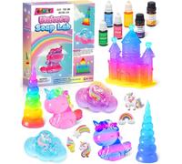 Kaaql-Kit Fabrication Savon Enfant,Licorne Activites Manuelles Pour Enfants 5 6 7 8 9 10 11 12 Ans Experiences Scientifiques Enfants Avec Base De Savon Moule Silicone Pour Fille Garçon Cadeau Anniver