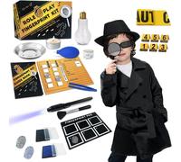 KAAQL-Kits De Détective Espionnage Pour Enfants Tenue De Détective Enquête Sur Les Empreintes Digitales Jeu De Rôle Habiller Science Jouets Costume Ensemble D'Identification D'Agent Secret Garçons