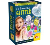 KAAQL-Lisciani-I'M A Genius-À La Découverte Des Glitter Pour Enfants Dès 7 Ans-Kit Expériences Scientifiques Avec Paillettes-Création Slime Lumineux Et Cristaux Fluorescents-Fabriqué En Italie
