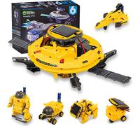 KAAQL-Robot Solaire Jouets,6 En 1 Science De L'Architecture Garçon Kit,Projet Robot Solaire Kit,Diy Espace Lune Exploration,Espace Jouet,Pour 8-14 Ans Enfants Garçons Filles (¿Jaune)