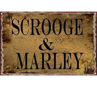 KAARIRI Charles Dickens Scrooge Christmas Carol Plaque en métal vintage rétro Décoration murale Art shabby chic Cadeau mural 30,5 x 20,3 cm