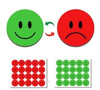 KAARP Aimants Double Face en Forme de Smiley pour Tableau Blanc, aimants Rouges et aimants Verts en Un (2,5 cm) (XL003)