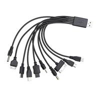 Kaaruisi Câble de charge USB 10 en 1 de 20 cm pour téléphone - Câble USB vers multi prise - Câble de charge USB universel