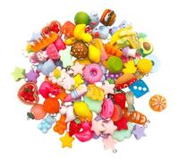 Kaaruisi Lot de 20 pendentifs en résine avec fruits et animaux - Pour bijoux créatifs - Accessoires pour colliers et bracelets