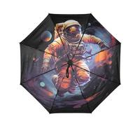 KAAVIYO Art De L'espace Astronaute Cool Parapluie de Voyage Coupe-Vent Ouverture Fermeture Automatiques,Protection Solaire UPF 50+ pour Enfants