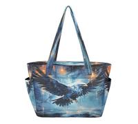 KAAVIYO Art De L'espace Bleu Condor Sacs de Plage Voyage,Cabas pour Femmes Sacs à Bandoulière pour Faire Les Courses