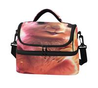 KAAVIYO Art Du Feu De L'espace De Lapin Mignon Sac à Lunch Isotherme Grande Capacité à Bandoulière pour Le Travail Garçons Filles Idéal Pour Pique Niques