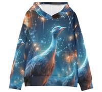 KAAVIYO Autruches Art Star De l'espace Sweat à Capuche Enfant Imprimé 3D pour Filles GarçOns(Tissu Sain)