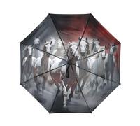 KAAVIYO Chevaux Espace De Course Art Parapluie de Voyage Coupe-Vent Ouverture Fermeture Automatiques,Protection Solaire UPF 50+ pour Enfants