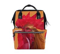 KAAVIYO Coq De Mode De Poulet D'Art Sac à Langer Sac à Dos Grande Capacité Multifonction Sac à Couches pour Voyage Maman Femme Papa