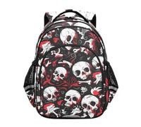 KAAVIYO Crânes Artistiques éTrange Sac à Dos Enfant 3-12 Ans Cartable Scolaire Sac pour Tout-Petits