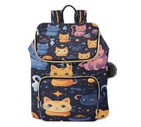 KAAVIYO ÉToiles Mignonnes Chats Constellations Sac à Dos Tendance pour étudiants,Sac à Bandoulière pour Livres,Sac de Voyage pour Jeunes