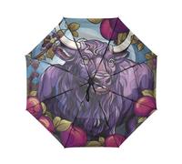 KAAVIYO Fruit De Vache Pourpre De Dessin Animé Parapluie de Voyage Coupe-Vent Ouverture Fermeture Automatiques,Protection Solaire UPF 50+ pour Enfants