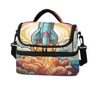 KAAVIYO FuséE Spatiale Nuages Ciel Sac à Lunch Isotherme Grande Capacité à Bandoulière pour Le Travail Garçons Filles Idéal Pour Pique Niques