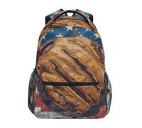 KAAVIYO Gant Marron Classique Drapeau AméRicain Cartable Sac à Dos Ecole étudiant Scolaire d'ordinateur pour Voyage Ados Filles Garçons Enfant