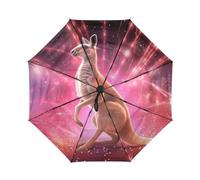 KAAVIYO Kangourou D'art De L'espace éToilé Parapluie de Voyage Coupe-Vent Ouverture Fermeture Automatiques,Protection Solaire UPF 50+ pour Enfants
