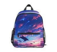 KAAVIYO Les Requins Coucher De Soleil Coloré OcéAn Ciel Sac à Dos Enfant Sac d'École Maternelle Tout-Petit Préscolaire Étudiant Scolaire Cartable pour Garçons Filles
