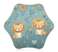 KAAVIYO Lions Mignons Coeurs Fleur Parapluie Pliant à Bouton-Poussoir pour Enfants avec Sécurité Réfléchissantes Protection UV pour Garçons Filles