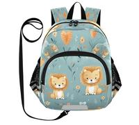 KAAVIYO Lions Mignons Coeurs Fleur Sac à Dos Bébé avec Oreilles Mini Sac à Épaule pour Enfants 1-6 Ans avec Corde de Traction,Sifflet et Boucle Poitrine