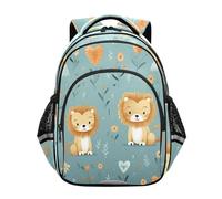 KAAVIYO Lions Mignons Coeurs Fleur Sac à Dos Enfant 3-12 Ans Cartable Scolaire Sac pour Tout-Petits