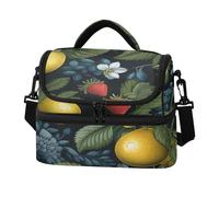 KAAVIYO Motif à RéPéTition Citrons Sac à Lunch Isotherme Grande Capacité à Bandoulière pour Le Travail Garçons Filles Idéal Pour Pique Niques