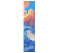 KAAVIYO Octopus Bleu Vagues De L'océAn Grip de Skateboard Bande Grip Antidérapante,Auto-adhésif Griptape de Longboard,Sans bulles,Peut êTre Coupé(9x33in,44x10in 1pcs)
