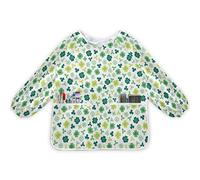 KAAVIYO Trèfle Floral Vert Enfants Mignons Tablier pour Bébé Manches Longues Bavoirs D'Alimentation Imperméable Les Tabliers De Peinture Bavoirs Enfants pour En Bas Âge 1-6