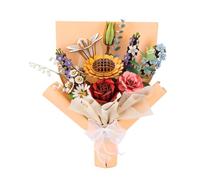 KAAYEE Puzzle 3D Bois Bouquet, Fleurs Artificielles Puzzles 3D Adulte, Maquette en Bois a Construire, Cadeaux Anniversaire Femmes pour La Saint-Valentin