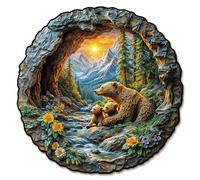 KAAYEE Puzzle en Bois 3D Étreinte d'un Ours - Puzzle Animaux pour Adultes avec Boîte-Cadeau en Bois