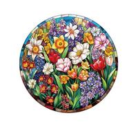 KAAYEE Puzzles en Bois, 100pcs Fleurs en Vitrail Wooden Puzzle Adulte, Puzzle Forme Animaux, avec Boîte-Cadeau en Bois