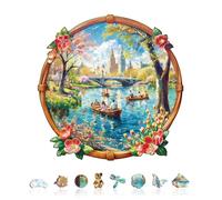 KAAYEE Puzzles en Bois, 280pcs Vue sur Le Lac au Printemps Wooden Puzzle Adulte, Puzzle Forme Animaux, avec Boîte-Cadeau en Bois