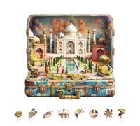 KAAYEE Puzzles en Bois, 295pcs Visite du Taj Mahal Wooden Puzzle Adulte, Puzzle Forme Animaux, avec Boîte-Cadeau en Bois