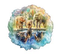 KAAYEE Puzzles en Bois, Mammouth-Mon vœu Wooden Puzzle Adulte, Puzzle Forme Animaux, avec Boîte-Cadeau en Bois