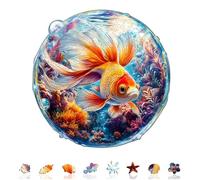 KAAYEE Puzzles en Bois, Poisson-Goldfish en Ballon Animaux, Wooden Puzzle Adulte, Puzzle Forme Animaux, avec Boîte-Cadeau en Bois