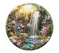 Kaayeewood Casse-tête de 1000 pièces pour adultes en forme de cascade - Puzzle rond difficile - Cadeaux pour soirée de jeu, décoration d'intérieur, puzzles d'animaux à partir de 14 ans et plus