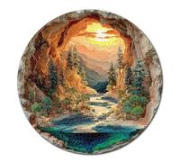 Kaayeewood Casse-tête de 1000 pièces pour adultes Vallée éclairée par le soleil Puzzle rond difficile Cadeaux pour soirée de jeu, décoration d'intérieur, puzzles animaux 14 ans et plus