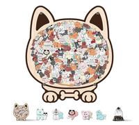 KaayeeWood Chien Puzzle en Bois,100 Pièces Morandi Coloré é Dog Puzzle Bois,Irrégulier Encadré par Une Silhouette de Chien Forme - Le, Décoration & Jeu Familial (A)