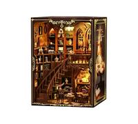 KaayeeWood DIY Book Nook Kit,Puzzle 3D Miniatures en Bois avec Éclairage LED, Booknook Miniature House pour Adultes et Adolescents, Cadeaux Uniques, Décoration D'étude(Maison du Livre Ancien)
