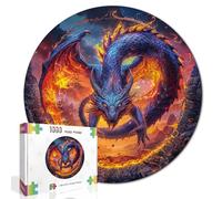 KaayeeWood Puzzle 1000 Pieces Adulte, Classique Circulaire Puzzles pour Adultes-Thème Dragon du Feu des Abysses- Puzzle Coloré Jeu de Famille, Idées Déco et Cadeaux(67.5 x 67.5 cm)